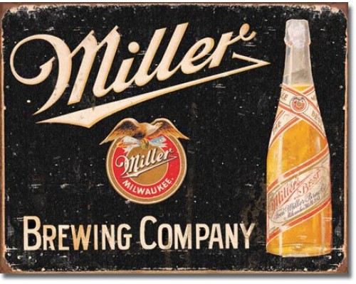 Enseigne Miller en métal  / Vintage
